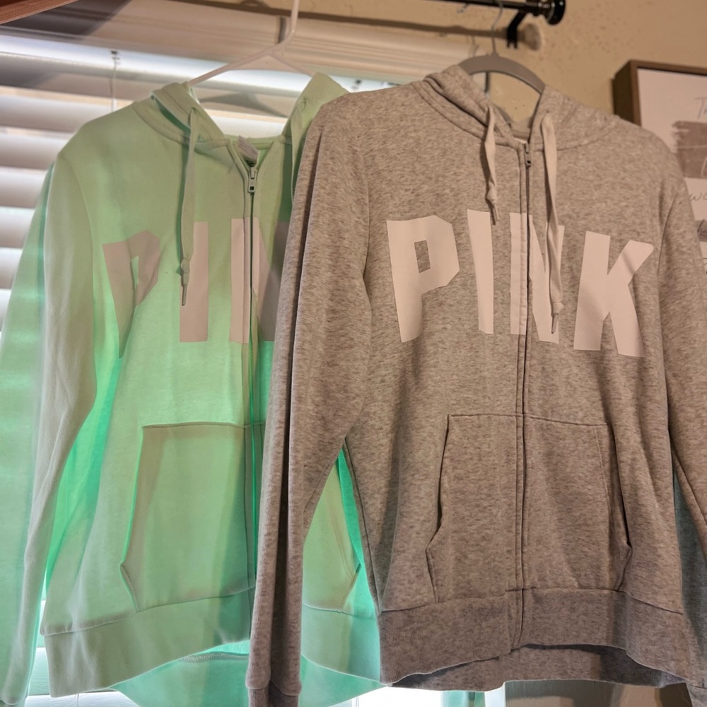 Mint Green PINK Victoria's Secret Hoodie